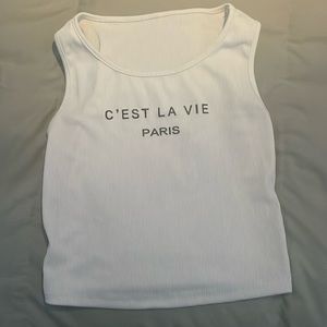 C’est La Vie White Tank Top